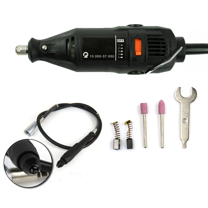 180W Variable Speed Rotary Grinder Mini Drill with Keyless Chuck