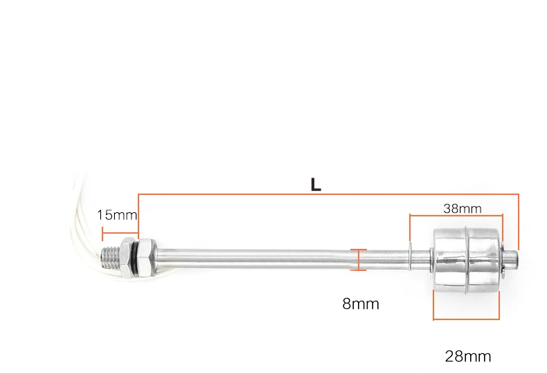 Высокая температура, нержавеющая сталь, плавающий шаровой переключатель, переключатель положения жидкости, переключатель уровня воды, регулятор уровня воды