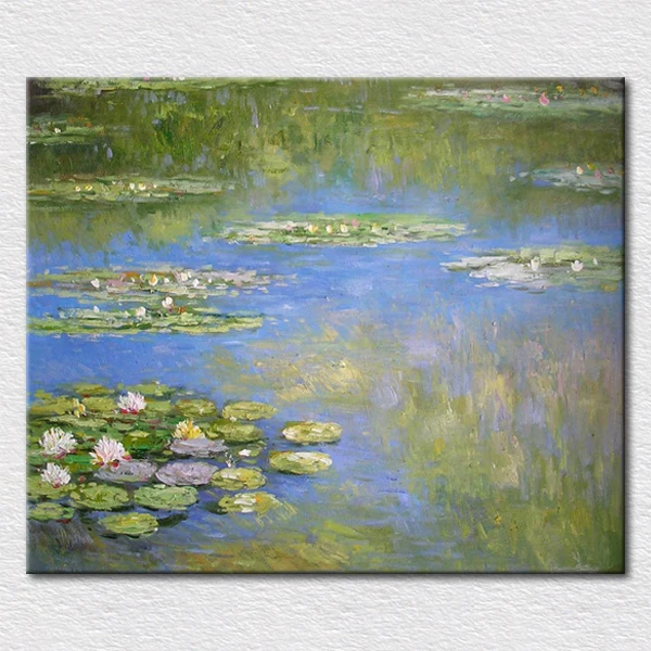 

Lotus pond pictures for living room wall decorative oil painting reproduction canvas art for friends gift