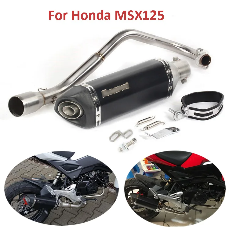 Мотоцикл выхлопной Системы спереди трубы ссылку глушитель слипоны полный набор трубы для Honda MSX125 правой выхлопных газов