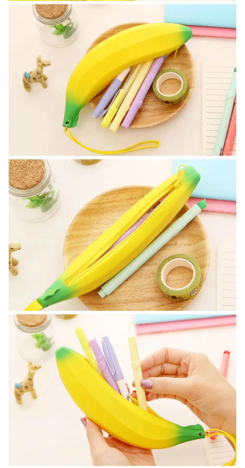 Cute Coin Purse Banana Pencil Case Kawaii Bag Silicone Purse Children's Purses For Kids Yellow Ulrica Coin Bags For Women Funny (12)