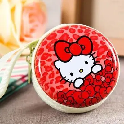 Hello kitty мини держатель сумки для наушников Аксессуары Наушники вкладыши коробки для перевозки для наушников чехол Ключи, монеты наушники для путешествий - Цвет: Красный