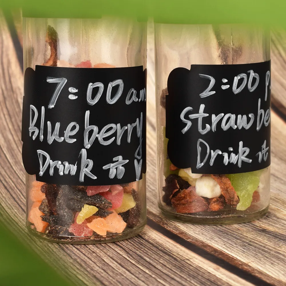 48pcs Spice Stickers Label sticker Chalkboard Label Stickers Jar Sticker Bottles Jar Jam Organizer Black Tag Kitchen Spice Tools