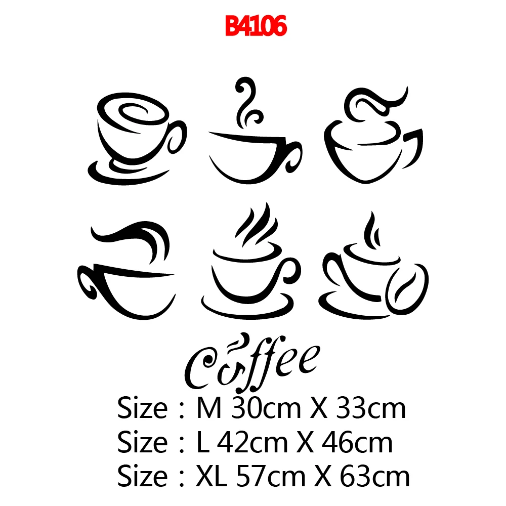 3D Coffee Wall Sticker Removable Wall Stickers Diy Wallpaper Removable Wall Sticker Art Decals