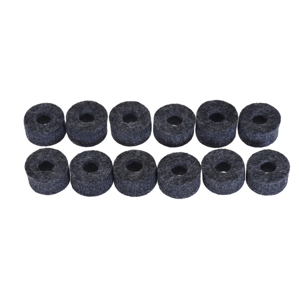 

12pcs Cymbal Felts Hi-Hat Clutch Felt Drum Set Cymbal Stand Felt Washer Small Size Gray