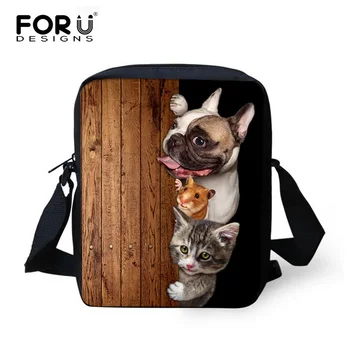 

FORUDESIGNS 2019 Small School Bags For Baby Girls Boys Casual 3D Cute Pet Pug Dog Cat Prints Kids Book Bags Kindergarten Mochila