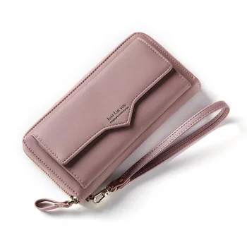 

10.5X19.5 cm 2018 New Women's card wallet Simple Long Zipper 12 card bit Large Capacity PU Portable Purse porte carte 7 colors