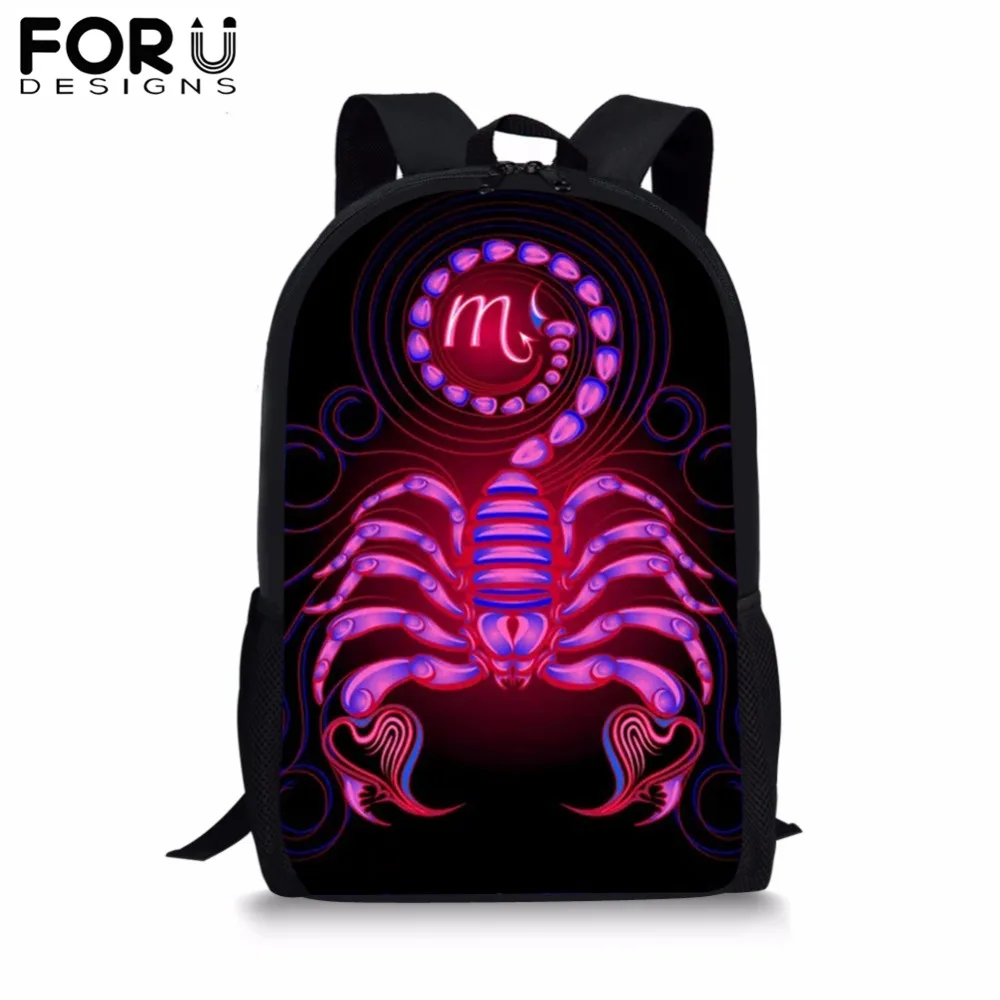 

FORUDESIGNS 12 Constellation School Bags for Kids Boy Girls Blue Black Backpack Teenage Child 16 inch Bookbag Mochila Satchel