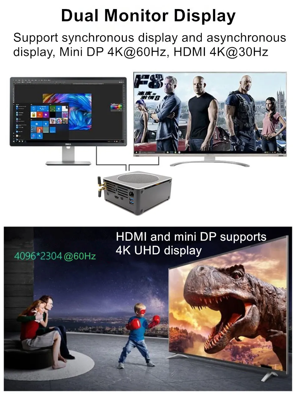 DDR4 Мини ПК Windows 10 NUC Intel i7 8750H 6 Core i5 8300H i9 8950HK Xeon E-2176M Nvme M.2 SSD Мини компьютер с вентилятором игровой ПК