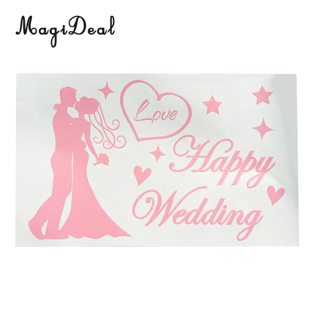 Romantic Happy Wedding Stickers Decal Jumbo Clear Bobo Balloons DIY Decorations