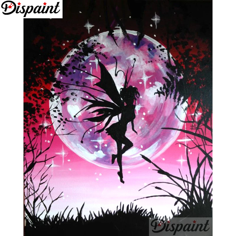 

Dispaint Full Square/Round Drill 5D DIY Diamond Painting "butterfly fairy" Embroidery Cross Stitch 3D Home Decor A10693