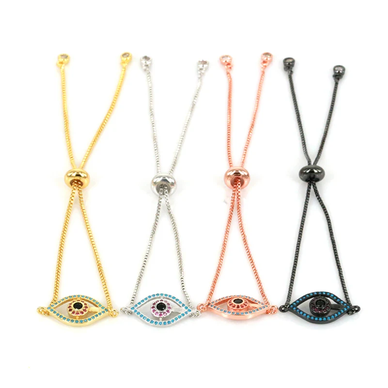 

Paved Colorful Cubic Zirconic Evil Eye Anil Arjandas Chain Bracelet Charms Link Bracelet &Bangle for Men/Women Fashion Jewelry