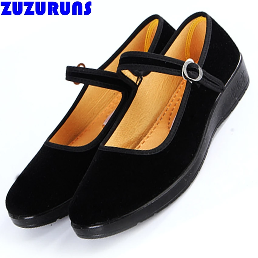 

new women cloth flat sole shoes black flock hotel flats ladies buckle strap girls shoes ultra light traditional shoes women 788v