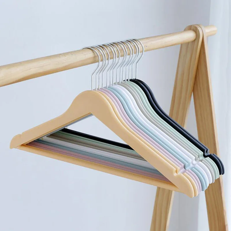 

High Quality Colorful Plastic Coats Suit Hanger with U notches and Trouser Bar, for Wet Dry Clothes, 12 Pcs/ Lot
