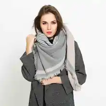 Winter Cashmere Scarf Women font b Tartan b font Foulard Luxury Brand Thick Scarves Street Fashion