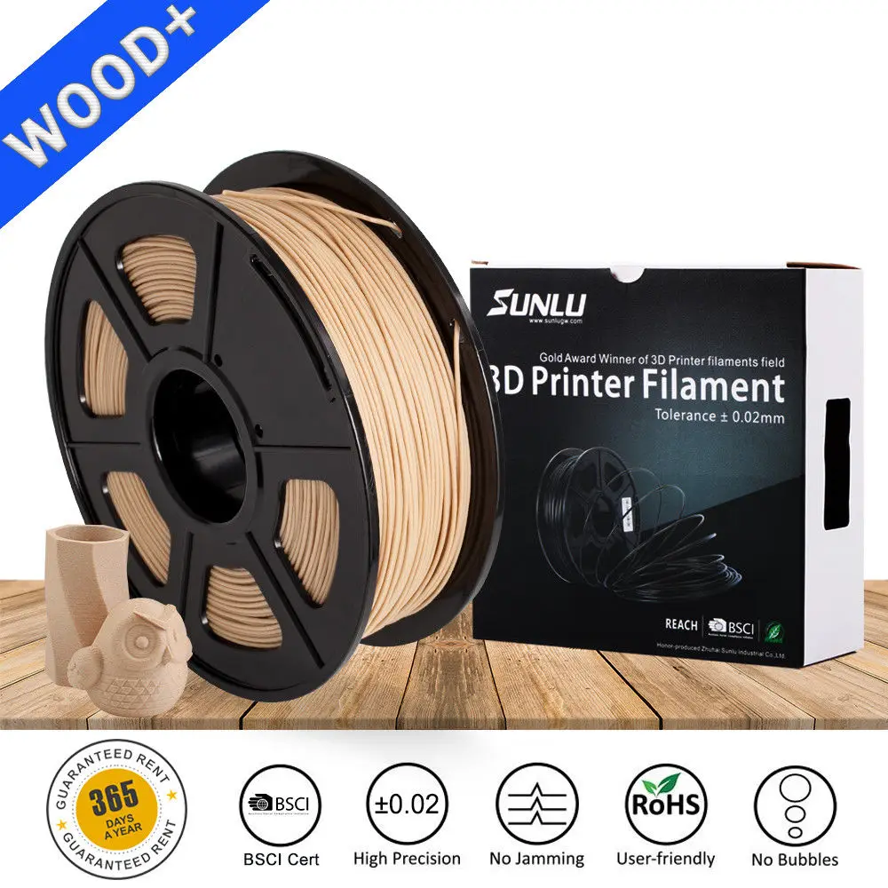 

3D Printer Wood fiber Filament 1.75mm 1KG/Roll 2.2LB new DIY gift Wooden Effects Similar With PLA real as WOOD color