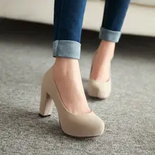 Set Die Schuhe Mit Hohen Absätzen 40414243 Einzel Allgleiches Rauen Fersen OL Schuhe Runde Schuhe Matte Frauen Schuhe