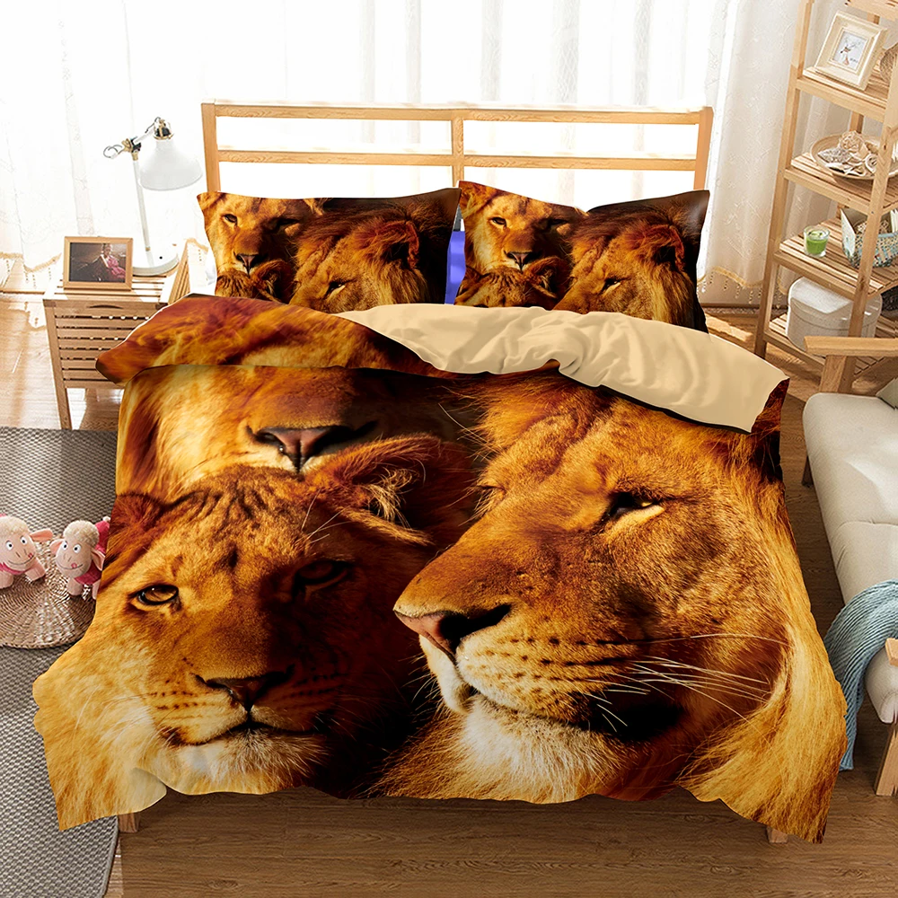 Aliexpress.com : Buy High Quality Luxury Animals Tiger Lion Bedding Set ...