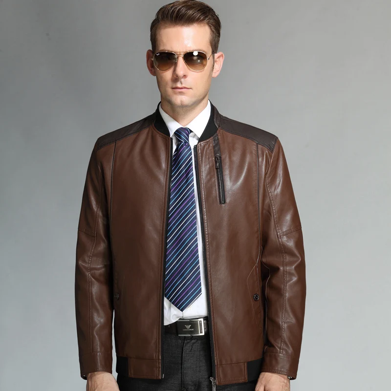 2015 Spring/Autumn New Business Casual Men's Leather Jackets And Coats ...