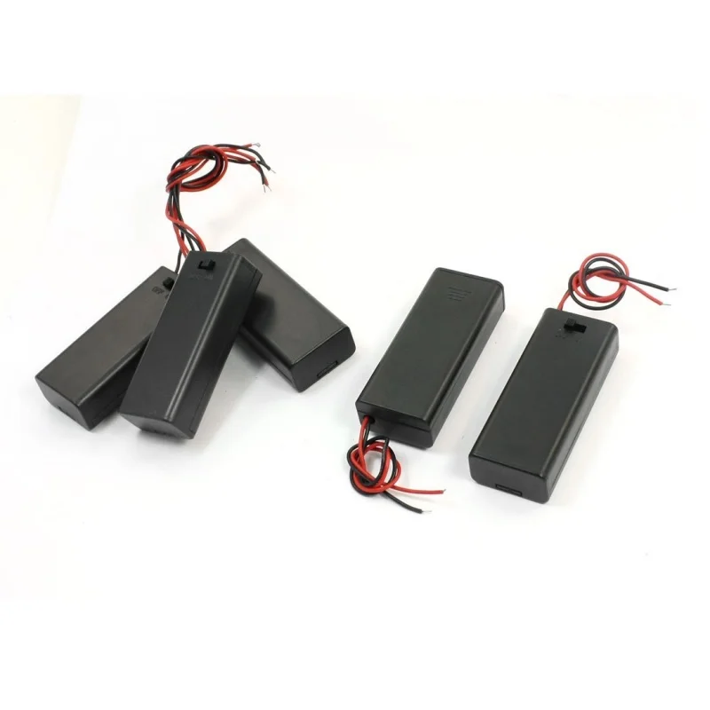 

5 PCS Black Shell 2 x 1.5V AAA Battery Holder Case Container Cell Box