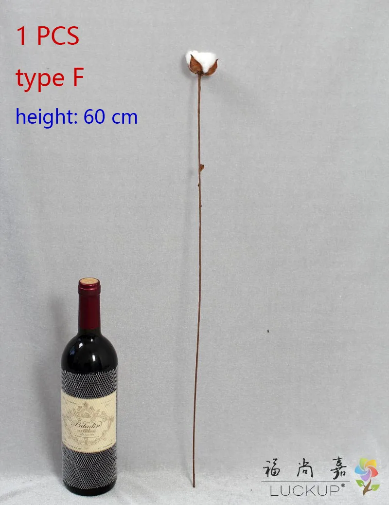 1 шт. Натуральные сушеные цветы ветка хлопка с металлической проволокой украшение стола для дома подарок на фестиваль F522 - Цвет: type F
