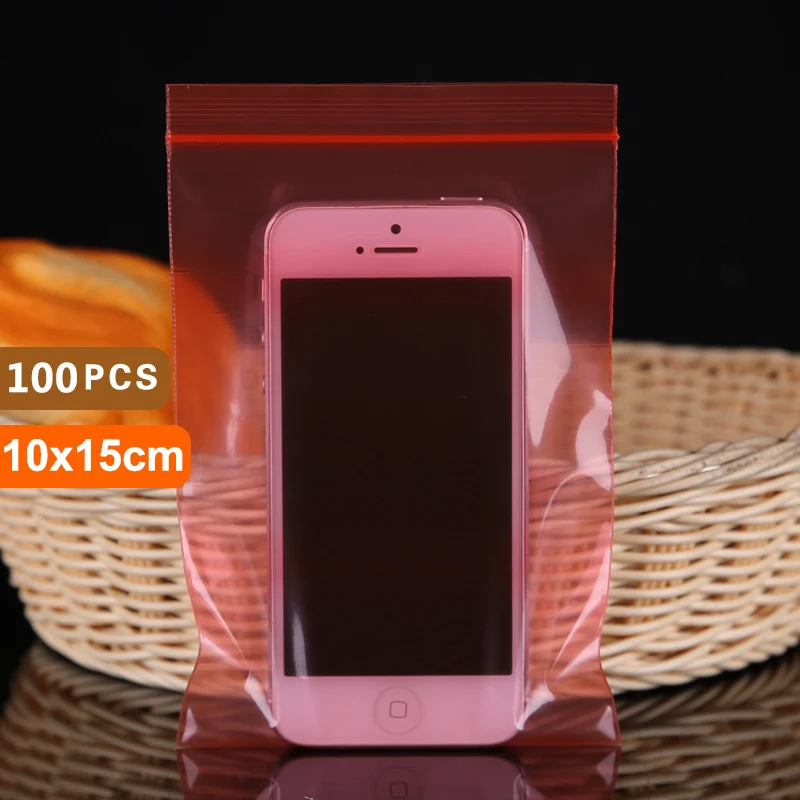 300pcs 10x15cm Colors Self Zip Lock Plastic Jewelry Packaging Bag Transparent Bracelet Small