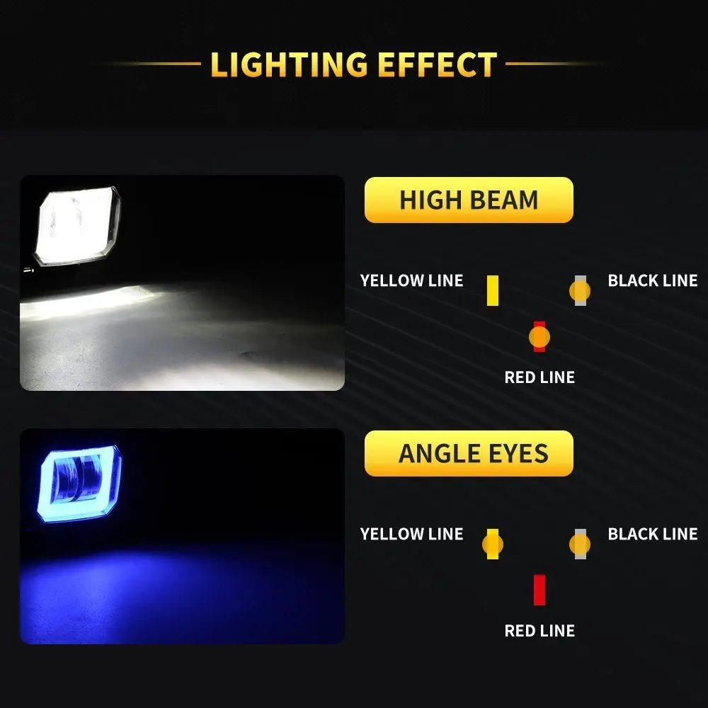 2 шт. 3 дюйма 12 В 24 В 6500 к 40 Вт водонепроницаемый квадратный светодиодный свет ангельские глазки бар внедорожный автомобиль лодка светодиодный рабочий свет для джипа