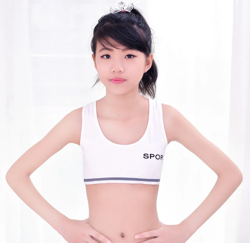Teenageer Girls Sports Bra Gym Underwear Wireless Teenager Bra with Chest Pad Cotton Young Girls Training Bra