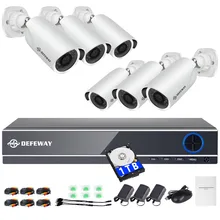 DEFEWAY HD 2.0MP видеонаблюдения CCTV Системы 8CH Full HD 1080P HD DVR комплект 6 шт. 1080P Открытый безопасности ИК Камера Системы 1 ТБ