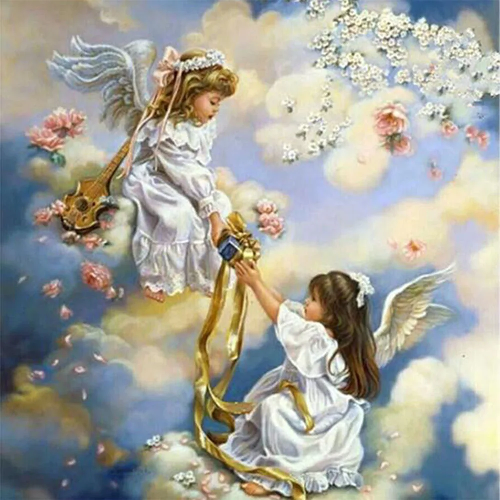 

5D Diamond Embroidery Girl angel DIY Needlework Diamond Painting Cross Stitch Full Drill Rhinestone Paintings Decoration AA540