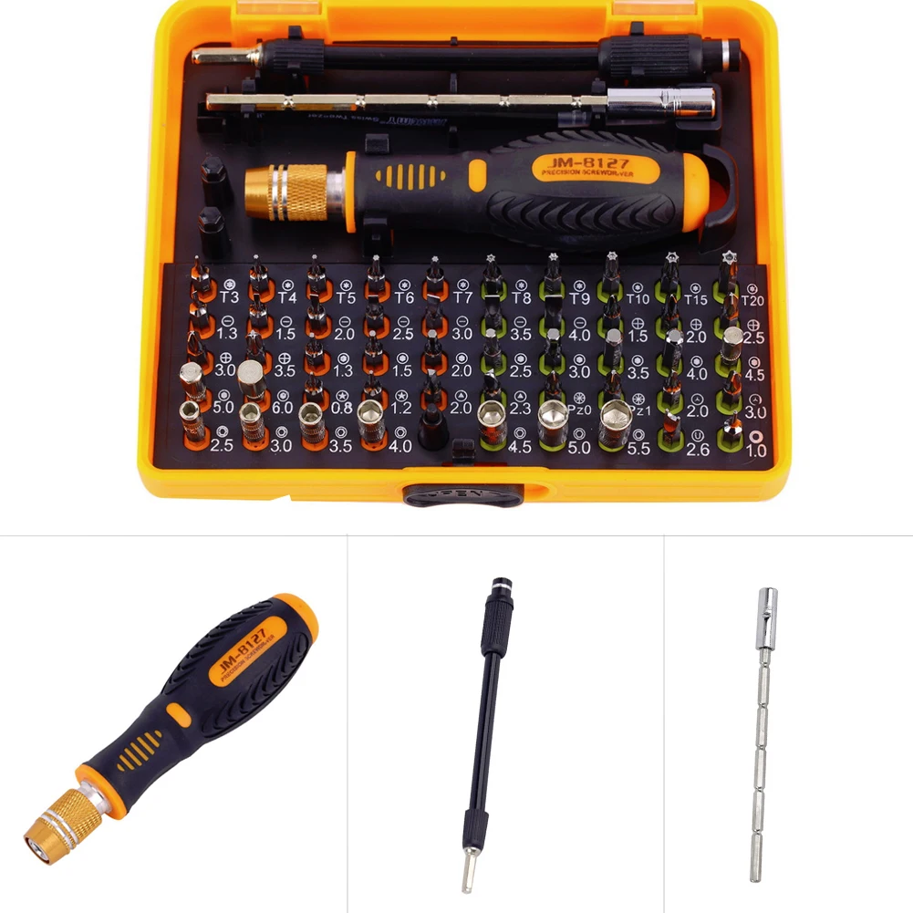 

Top Quality 53 in 1 Multi-purpose Precision Magnetic Set Screwdriver with Trox Hex Cross Flat Y Star Screw Driver Chrome