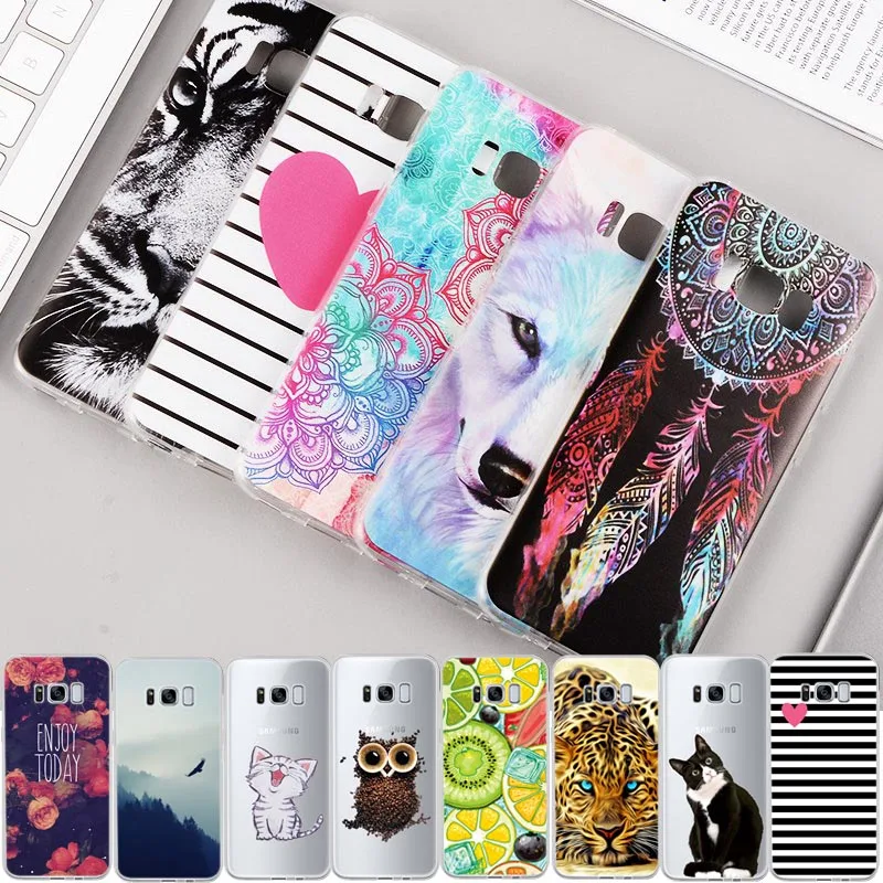 GerTong Silicone Painted Case For Samsung Galaxy S8 Plus S7 S6 Edge Plus A5 2017 A3 A7 2016 Cover Case Cartoon Animal Pet Cat