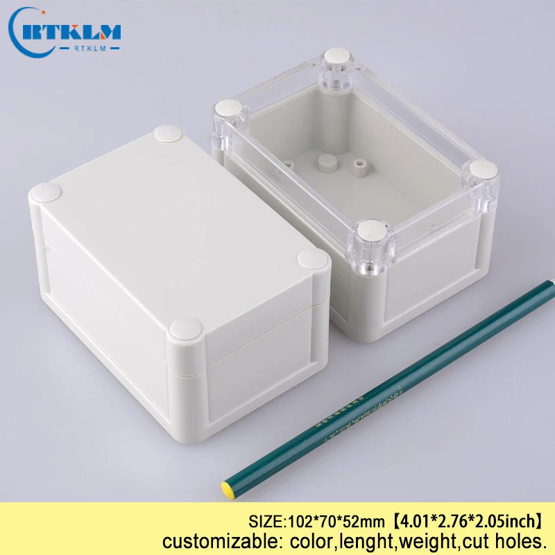 

Small waterproof electric box abs plastic instrument case diy waterproof plastic junction box design custom box 102*70*52mm IP68