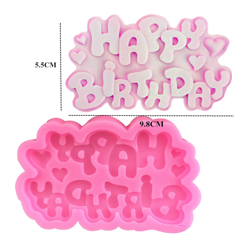 3 Styles Happy Birthday Letters Silicone Mold For Ice Jelly Chocolate Mold 3d Creative Birthday Cake Decorating Tool Mould