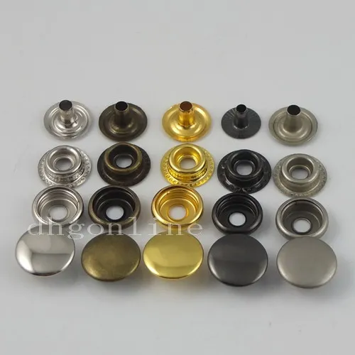 

100 sets Leather craft Rapid Rivet Button METAL Snaps Fasteners 12mm 1/2'' 5 color Choice