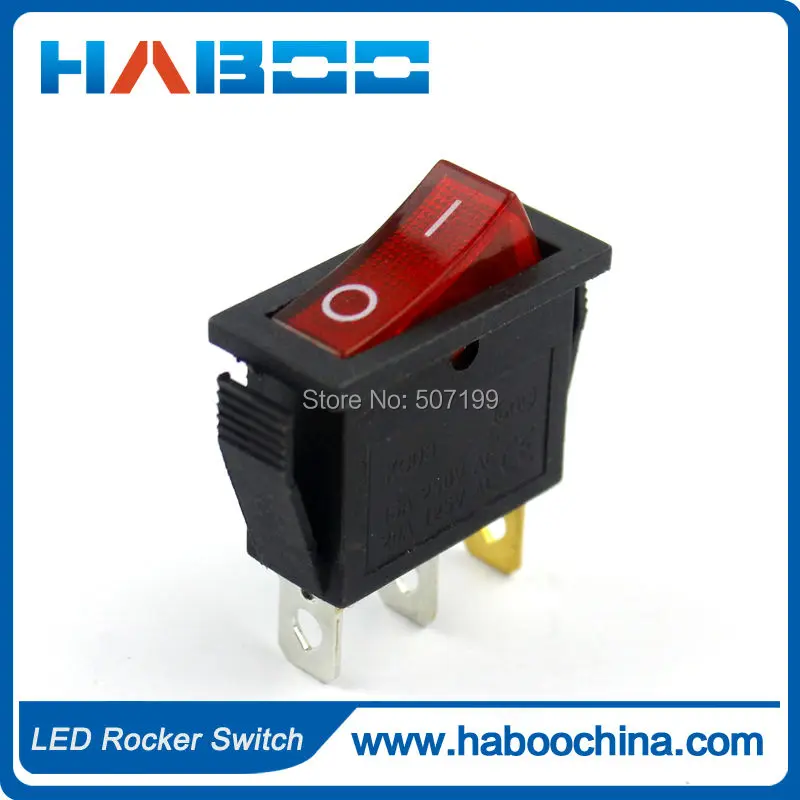 

5pcs Packing illuminated rocker switch KCD3-101N rocker switch 2position on-off red color