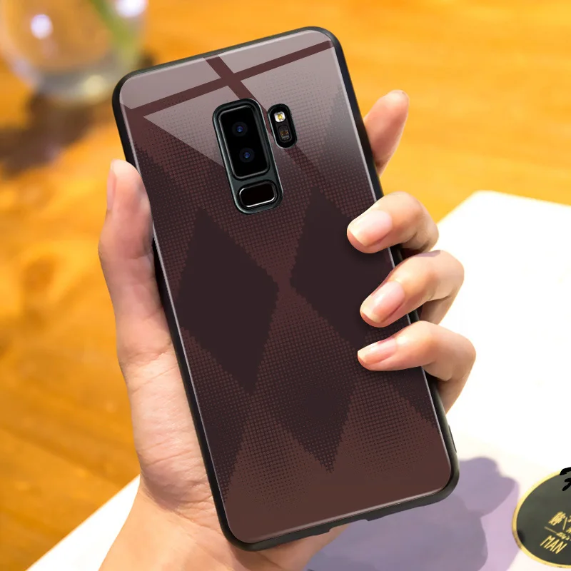 Чехол S9 Plus для samsung S9, чехол Mofi для samsung Galaxy S9 Plus, чехол, жесткая задняя крышка S9, стекло, стекловолокно, узор Vidrio - Цвет: Brown