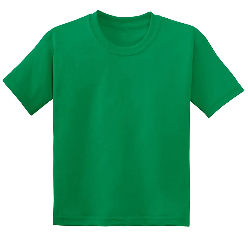 Детские цветные футболки на заказ, Детские хлопковые футболки с принтом «сделай сам», топы для маленьких мальчиков и девочек, свяжитесь с продавцом Frist - Цвет: Deep Green-A-
