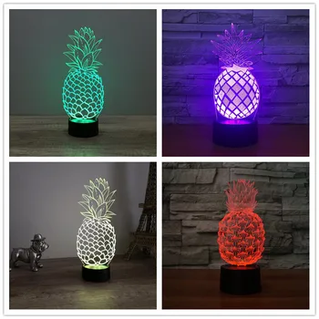 

Novelty 3D Pineapple Ananas LED Night Light 7 Color Change Home Room Decor Child Kids Baby Sleeping Desk Table Lamp Remote Tocuh
