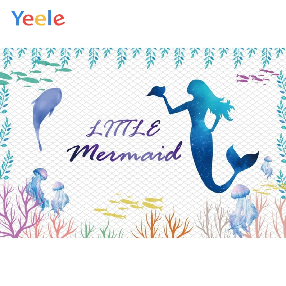 

Yeele Mermaid Birthday Photocall fish Room Decor Photography Backdrops Personalized Photographic Backgrounds For Photo Studio