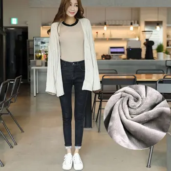 

high waist warm jeans for women plus size korean oversized jeans woman skinny long trousers fashion blue pant 2019 winter 5XL