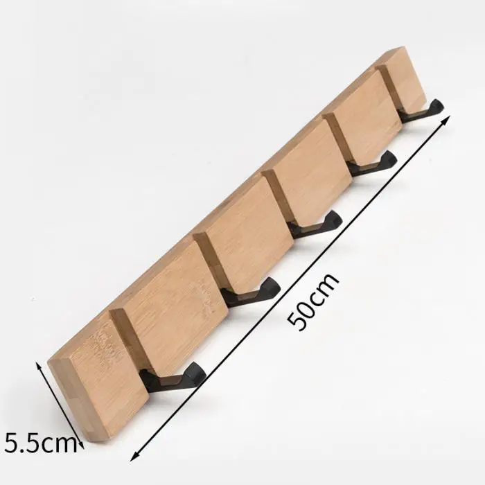 Towel Hanger Hook Wooden Hanging Coat Hat Foldable Durable for Door Kitchen Wall TB Sale