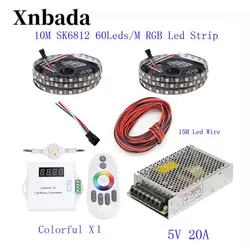 10 M 5 M WS2812B Светодиодные ленты WS2812B IC 60 Светодиодный s/M RGB Smart Pixel полосы + ColorfulX1 RGB светодиодный контроллер + 5 V светодиодный источника питания