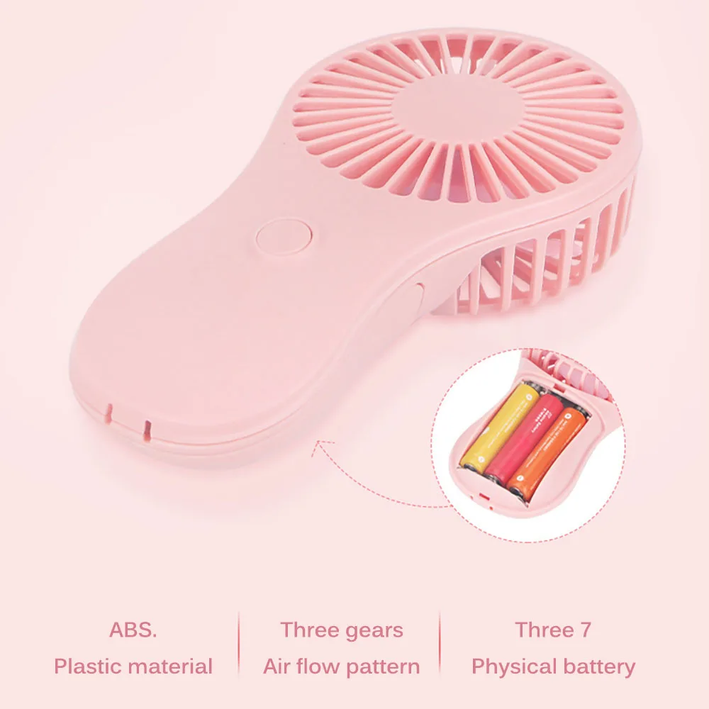 Ins Mini Fan Portable Pocket Cooler Cool Air Hand Held Cooling Fan Power By 3 AAA Batteries for Office Outdoor Home TikTok vogue