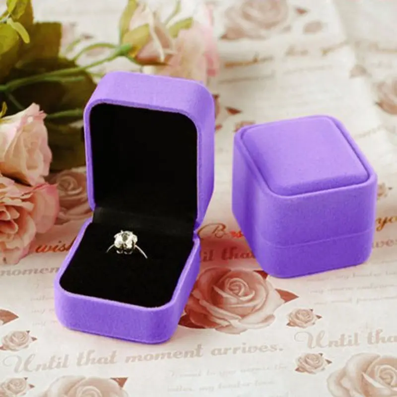 

High Quality Velvet Earrings Ring Jewelry Gift Box Case Ladies' Jewelry Boxes