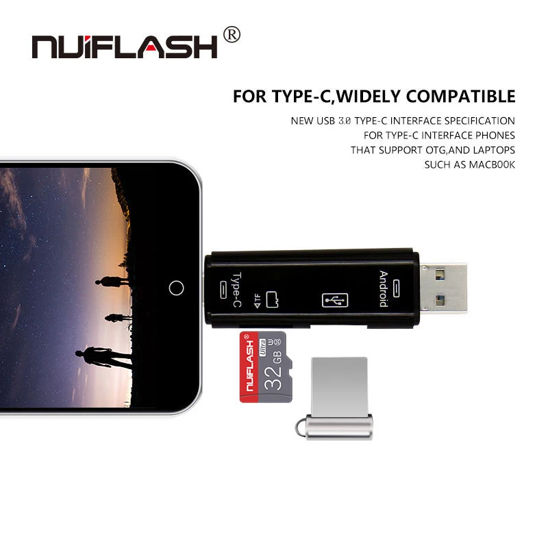 Все в 1 Usb 3,0 кард-ридер высокоскоростной SD TF Micro SD кард-ридер Тип C USB C Micro USB память OTG кард-ридер