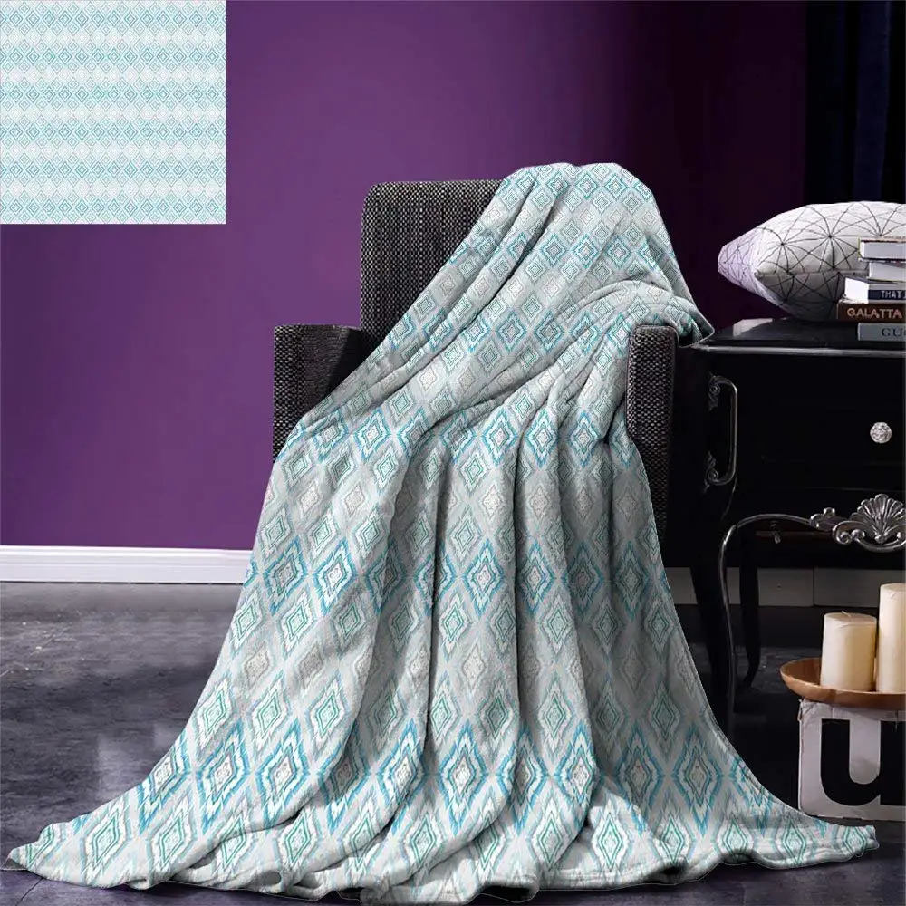 Ikat Throw бледно-цветной геометрический ацтекский узор традиционные перуанские