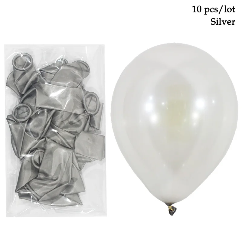 10inch 10pcs Черно-белые вечерние воздушные шары золотого и серебряного цвета, украшения для дня рождения, свадьбы, вечеринки, ярко-розовые королевские вечерние воздушные шары из фольги - Цвет: 10inch 10pcs