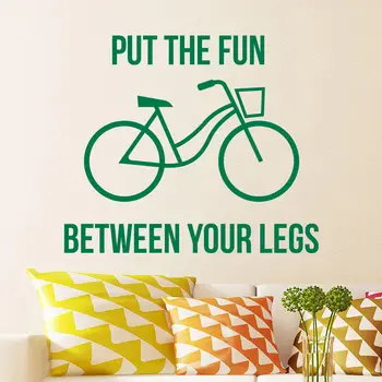 

Quote Put The Fun Between Wall Decals Bicycle Sport Gym Home Vinyl Sticker