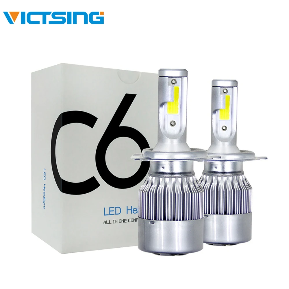 

VicTsing 2pcs Auto C6 H4 LED Car Headlights 2019 Spotlights H4 COB LED Headlight Light Bulb 36W 6000K Lights Cool White 4000LM